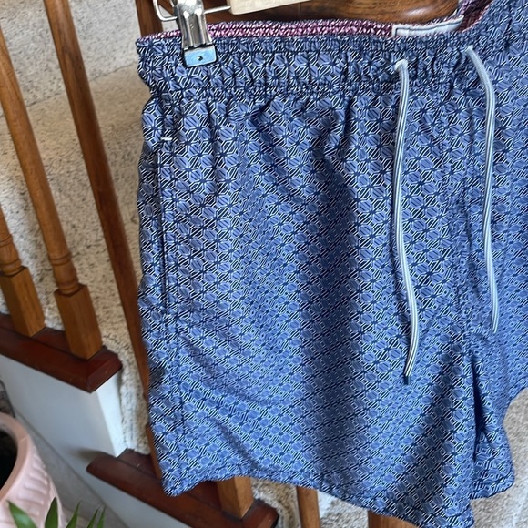 Ted Baker London Blue Patterned Swim Trunks - Picture 2 of 8